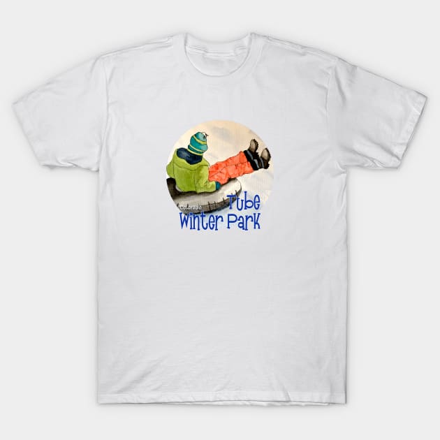 Snow Tubing At Winter Park, Colorado T-Shirt by MMcBuck